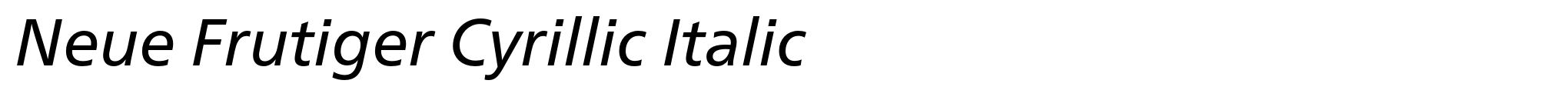 Neue Frutiger Cyrillic Italic image